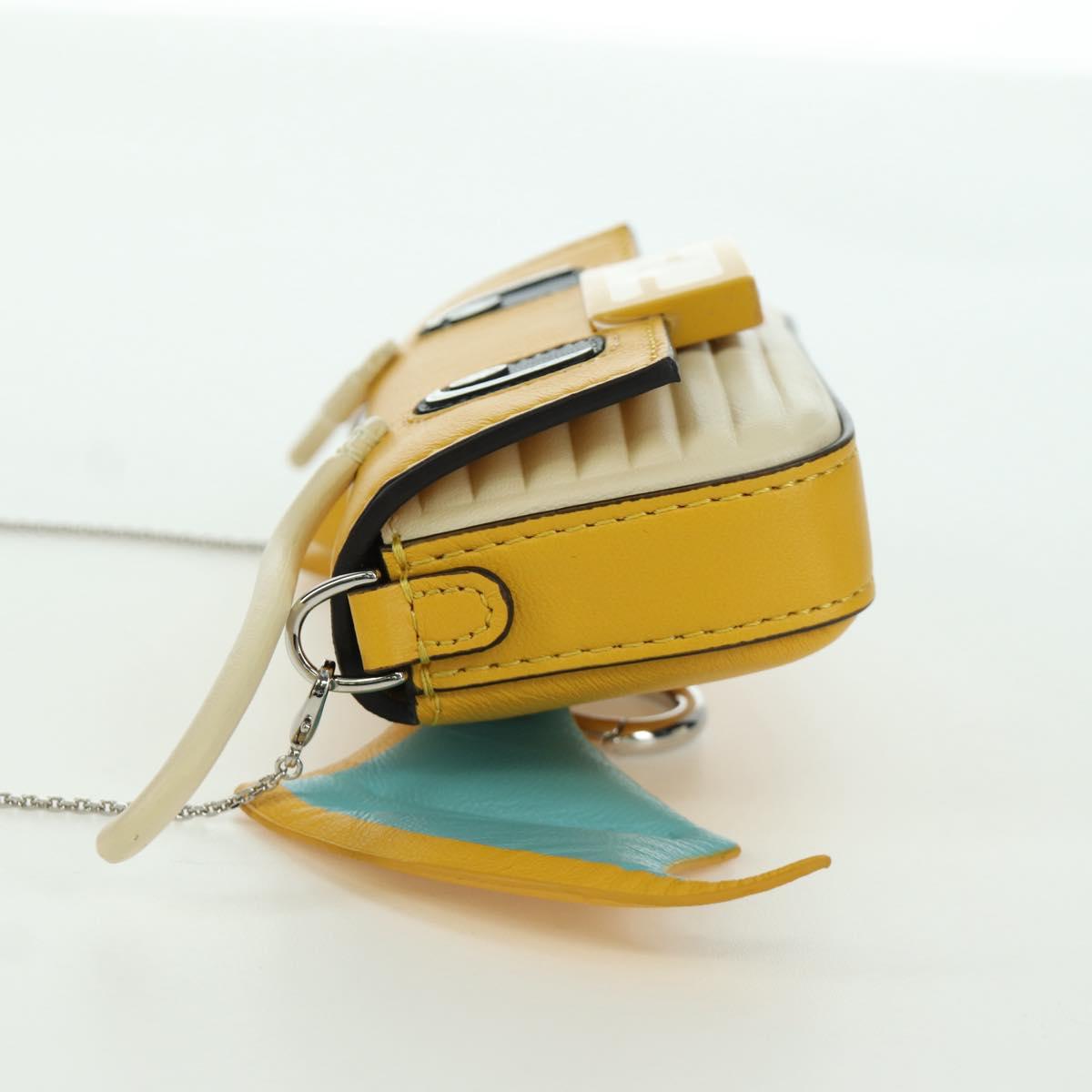 FENDI x FRGMT x POKテ窺ON Nano Bucket Dragon Bag Leather Yellow Auth 166961SM