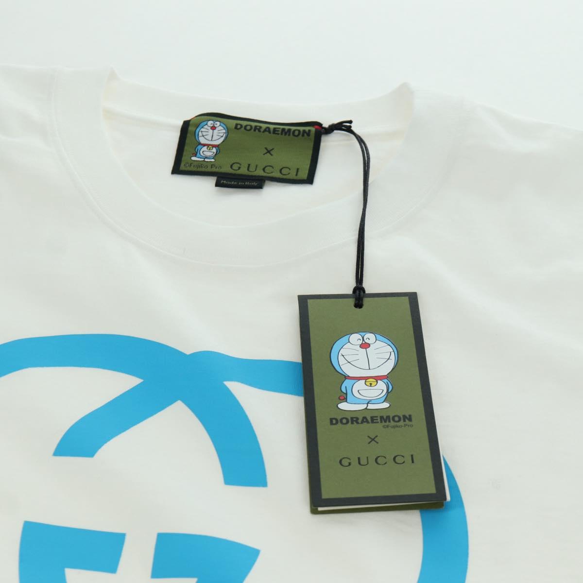 GUCCI GUCCI テ Doraemon Short Sleeved T Shirt Cotton Blue White Auth 166963SM