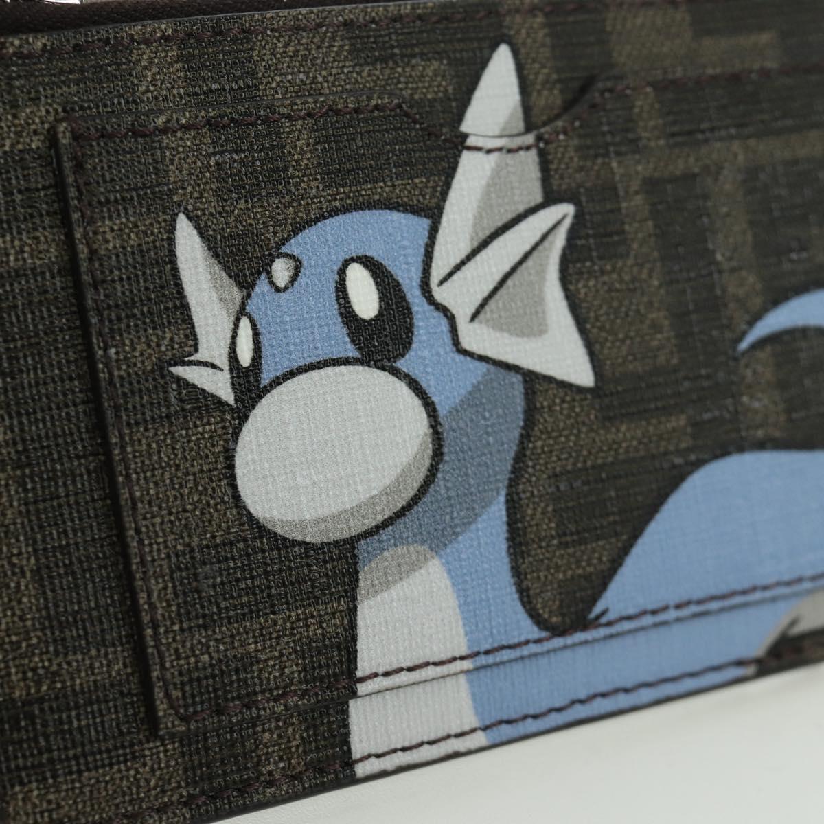 FENDI x FRGMT x POKテ窺ON Zucca Canvas Dratini Coin Purse Light Blue Auth 166964SM