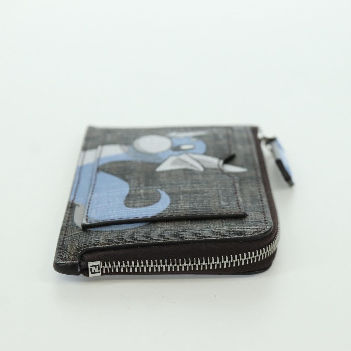 FENDI x FRGMT x POKテ窺ON Zucca Canvas Dratini Coin Purse Light Blue Auth 166964SM