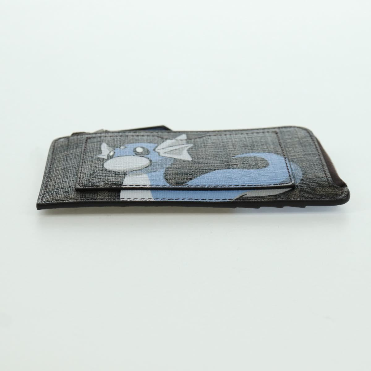 FENDI x FRGMT x POKテ窺ON Zucca Canvas Dratini Coin Purse Light Blue Auth 166964SM
