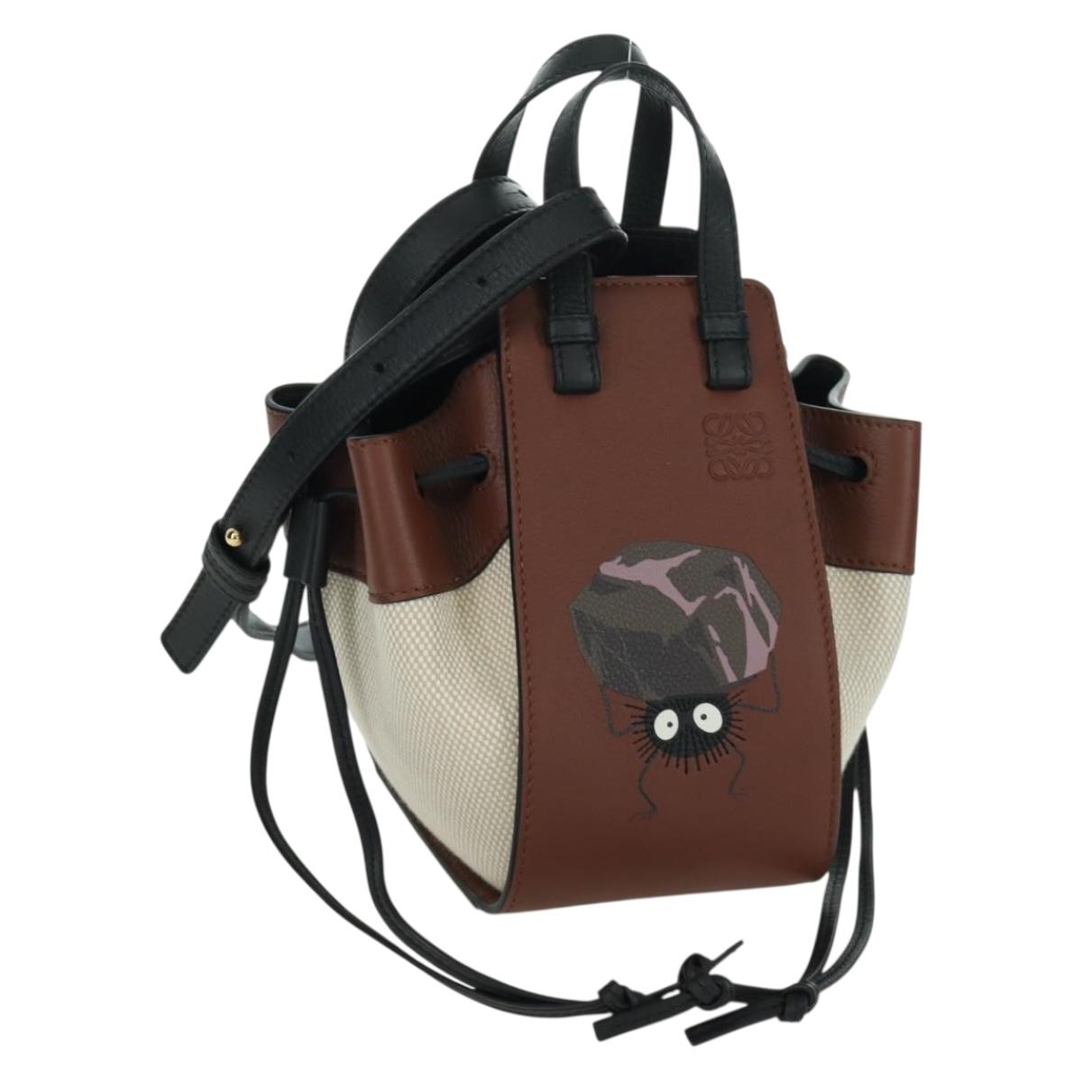 LOEWE Hammock Small Shoulder Bag Leather Brown Auth 166965SM