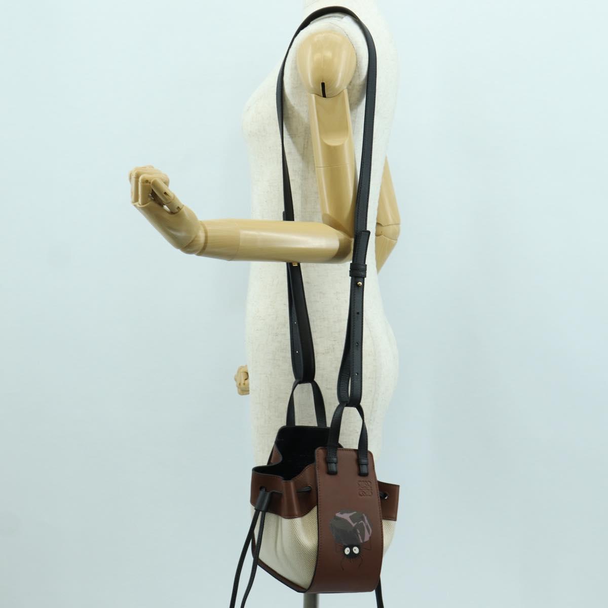 LOEWE Hammock Small Shoulder Bag Leather Brown Auth 166965SM