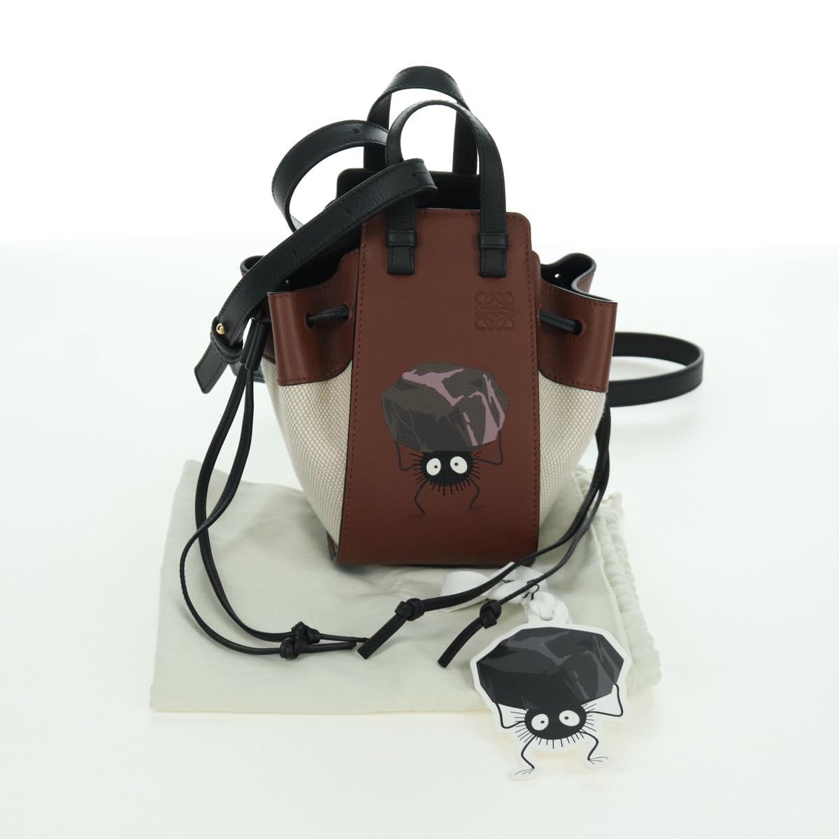 LOEWE Hammock Small Shoulder Bag Leather Brown Auth 166965SM
