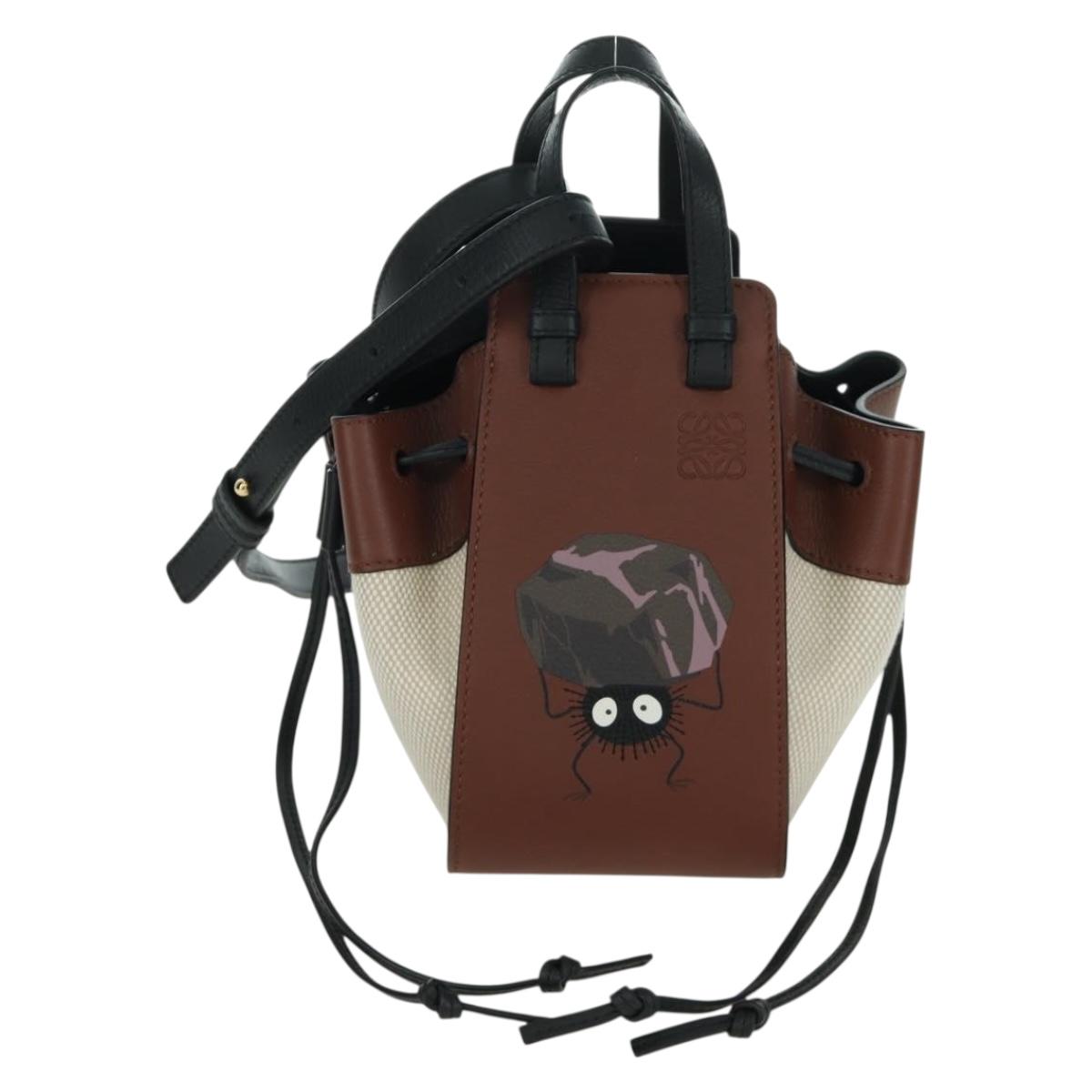 LOEWE Hammock Small Shoulder Bag Leather Brown Auth 166965SM