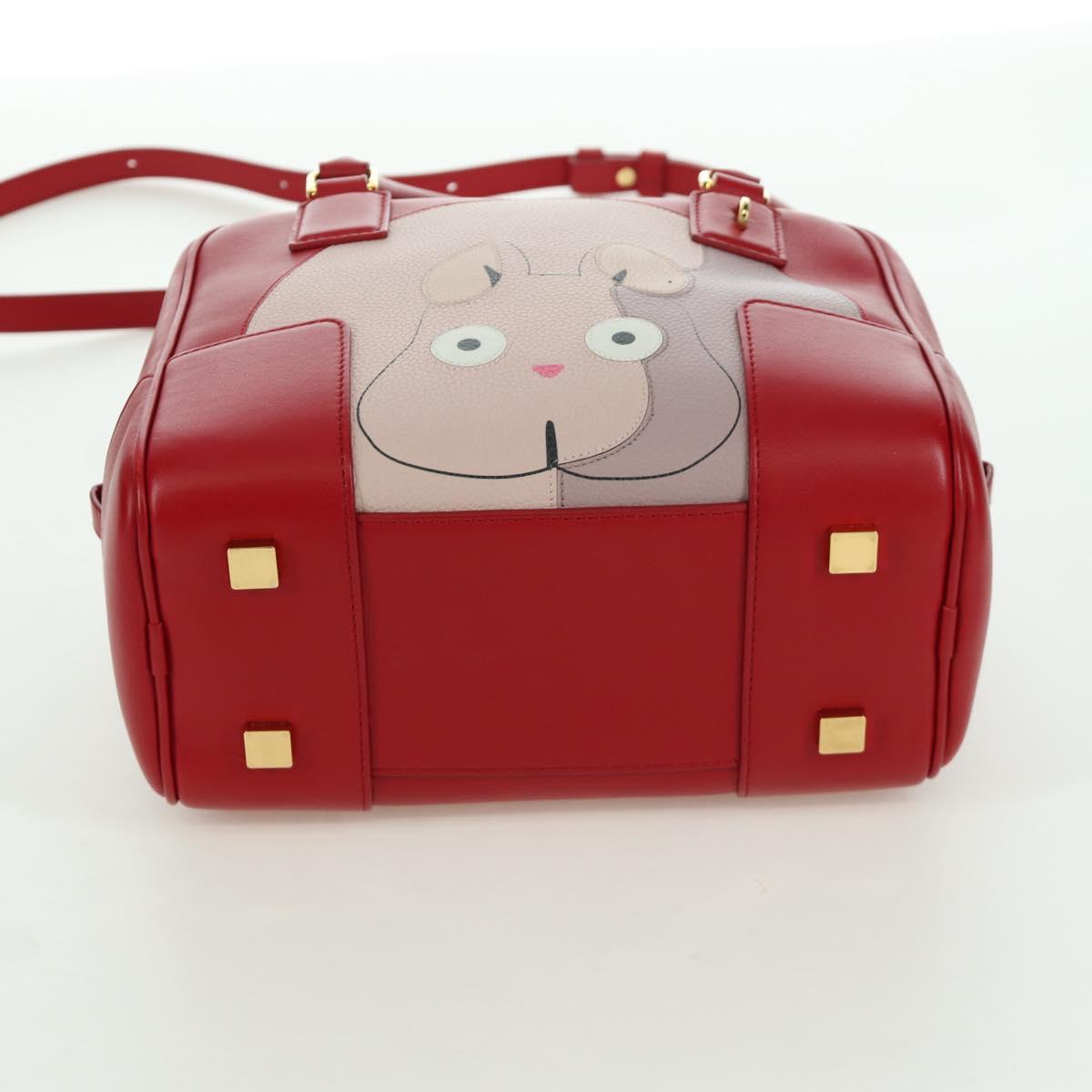 LOEWE テ Studio Ghibli Spirited Away Amazona 21 Bag Leather Red Auth 166973SM