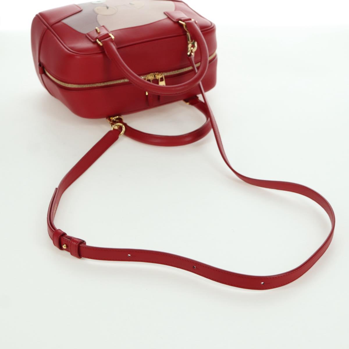 LOEWE テ Studio Ghibli Spirited Away Amazona 21 Bag Leather Red Auth 166973SM