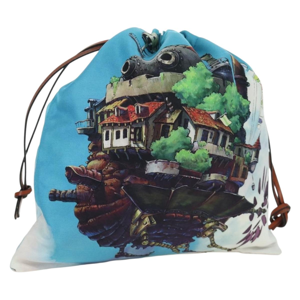 LOEWE テ Studio Ghibli Howl's Moving Castle Pouch Canvas Multicolor Auth 166975SM