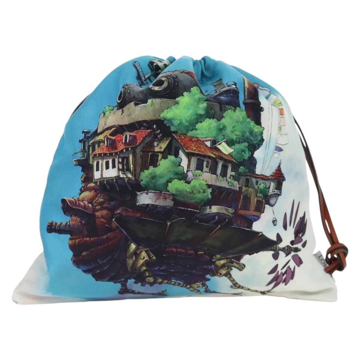 LOEWE テ Studio Ghibli Howl's Moving Castle Pouch Canvas Multicolor Auth 166975SM