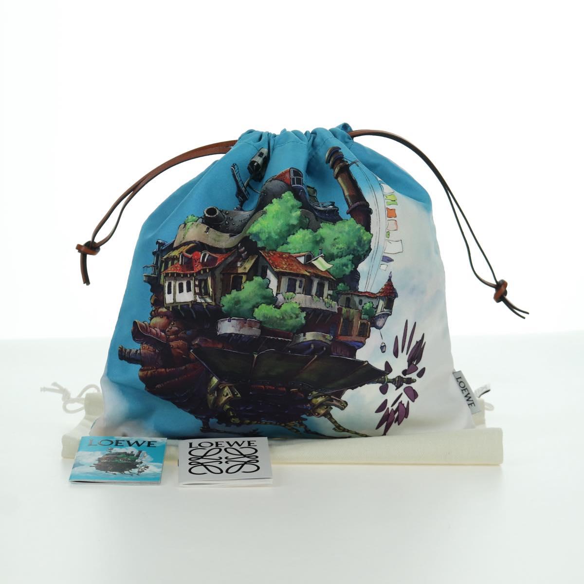 LOEWE テ Studio Ghibli Howl's Moving Castle Pouch Canvas Multicolor Auth 166976SM