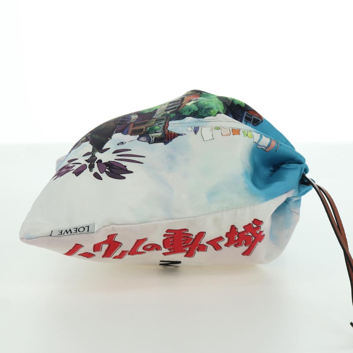 LOEWE テ Studio Ghibli Howl's Moving Castle Pouch Canvas Multicolor Auth 166976SM