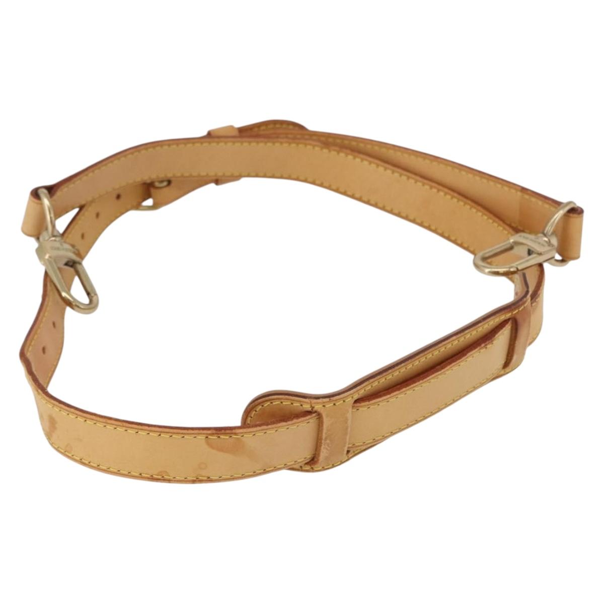 LOUIS VUITTON Adjustable Shoulder Strap Leather 35.4""-42.5"" Beige Auth 166981