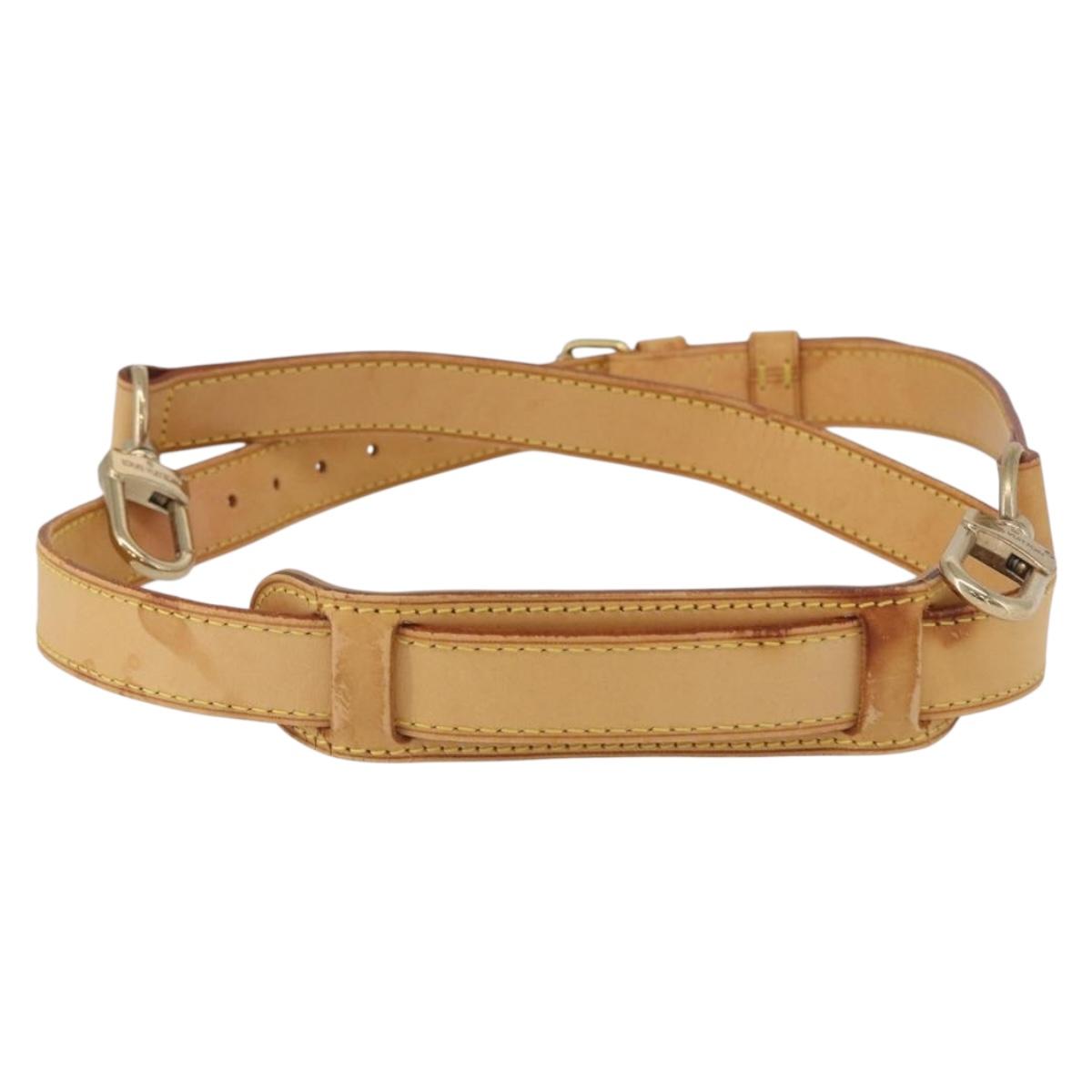 LOUIS VUITTON Adjustable Shoulder Strap Leather 35.4""-42.5"" Beige Auth 166981