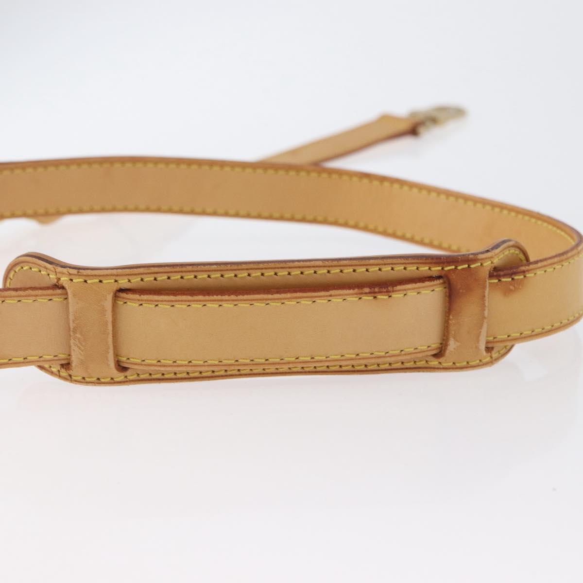 LOUIS VUITTON Adjustable Shoulder Strap Leather 35.4""-42.5"" Beige Auth 166981