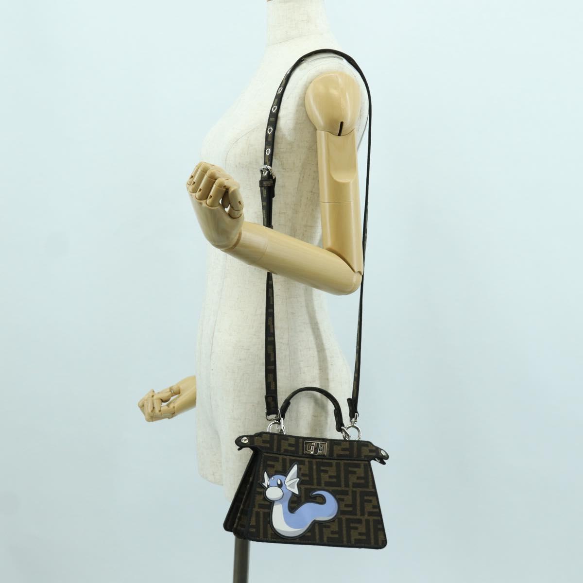FENDI x FRGMT x POKテ窺ON Zucca Peek A Boo Dratini Bag 2way Blue Auth 166984SM