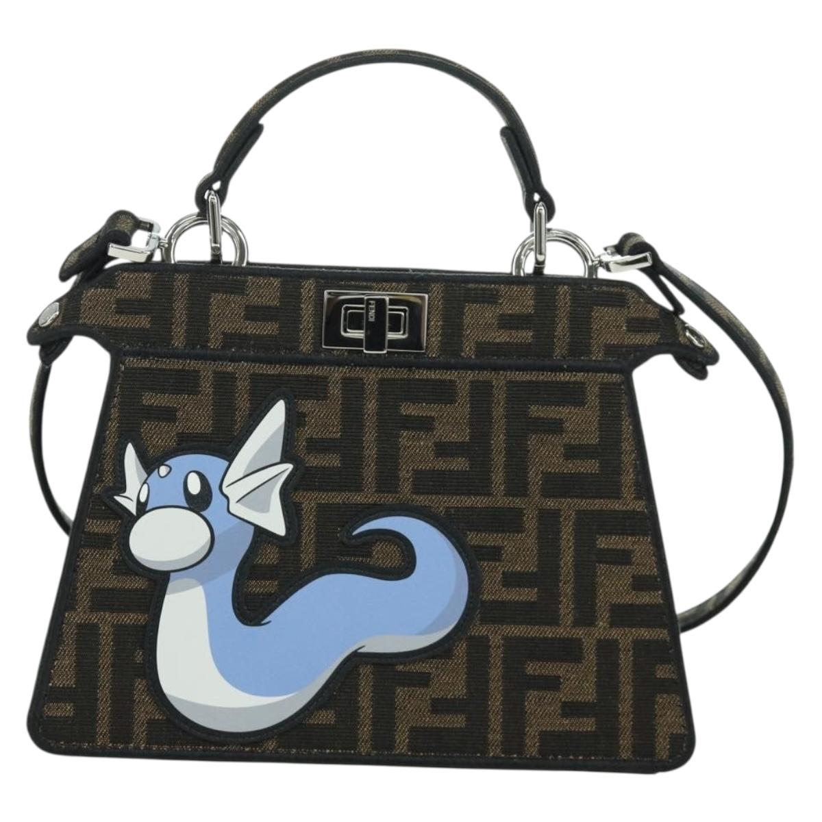 FENDI x FRGMT x POKテ窺ON Zucca Peek A Boo Dratini Bag 2way Blue Auth 166984SM