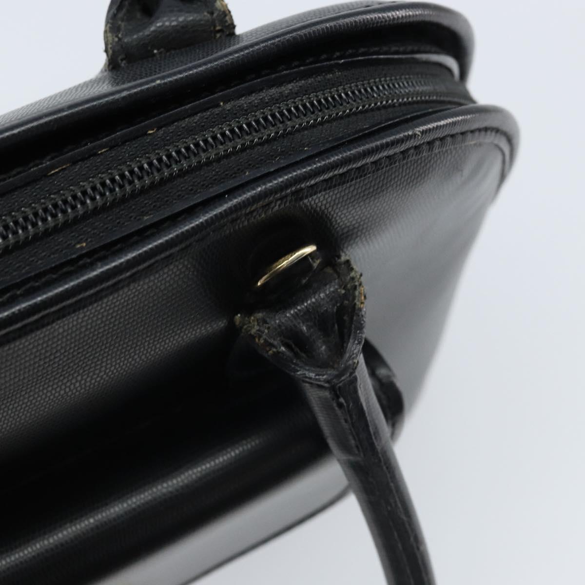 CELINE Hand Bag Leather Black Gold Auth 166992
