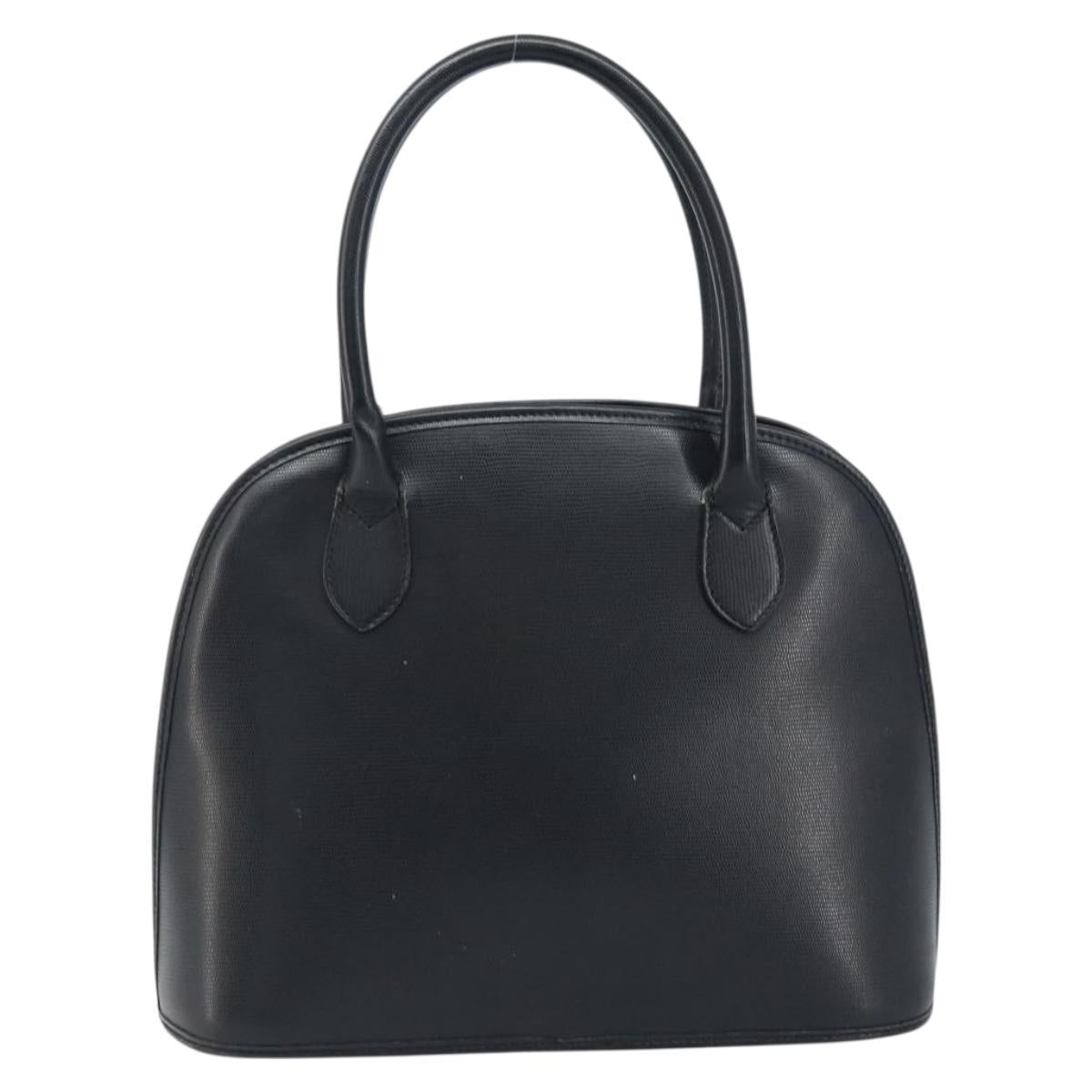 CELINE Hand Bag Leather Black Gold Auth 166992