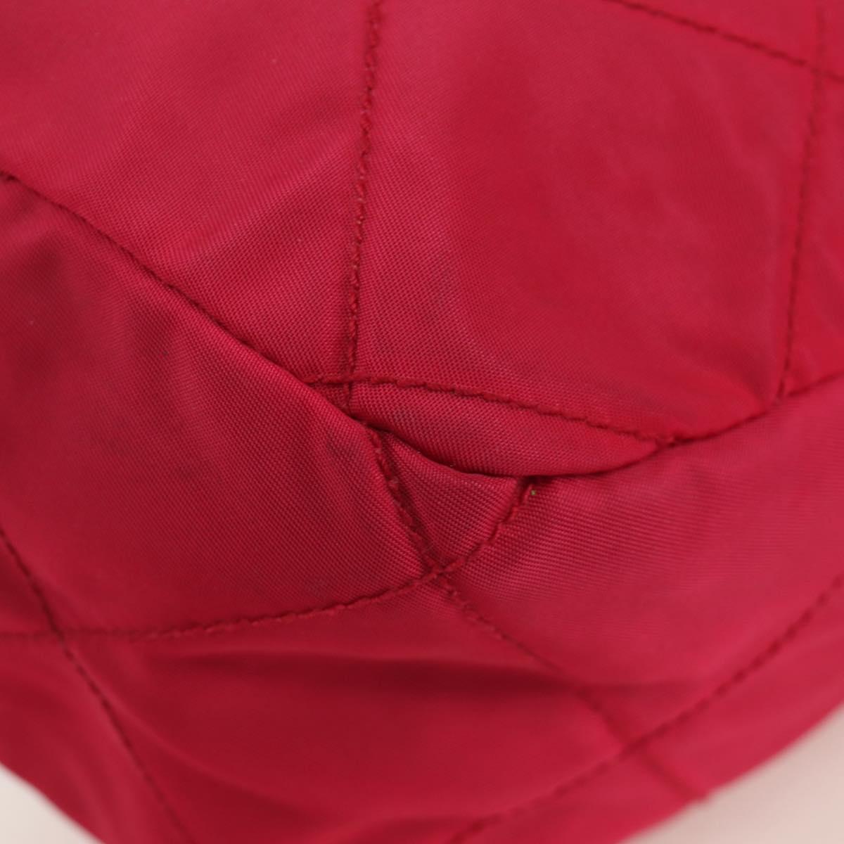 PRADA Chain Shoulder Bag Nylon Pink Gold Auth 166995A