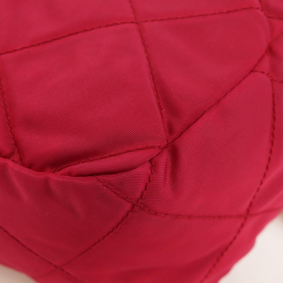 PRADA Chain Shoulder Bag Nylon Pink Gold Auth 166995A