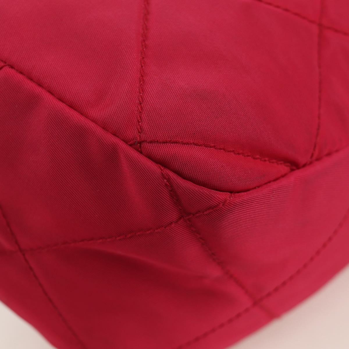 PRADA Chain Shoulder Bag Nylon Pink Gold Auth 166995A