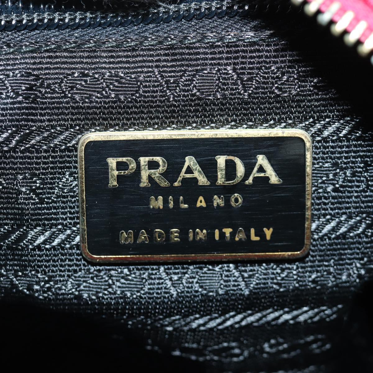 PRADA Chain Shoulder Bag Nylon Pink Gold Auth 166995A