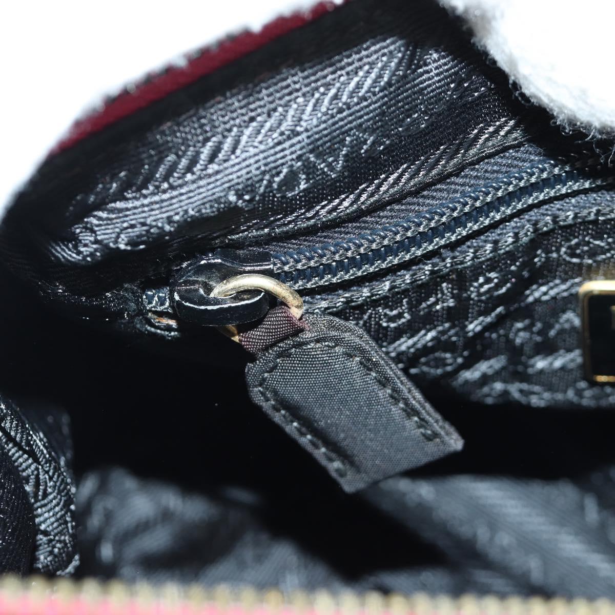 PRADA Chain Shoulder Bag Nylon Pink Gold Auth 166995A