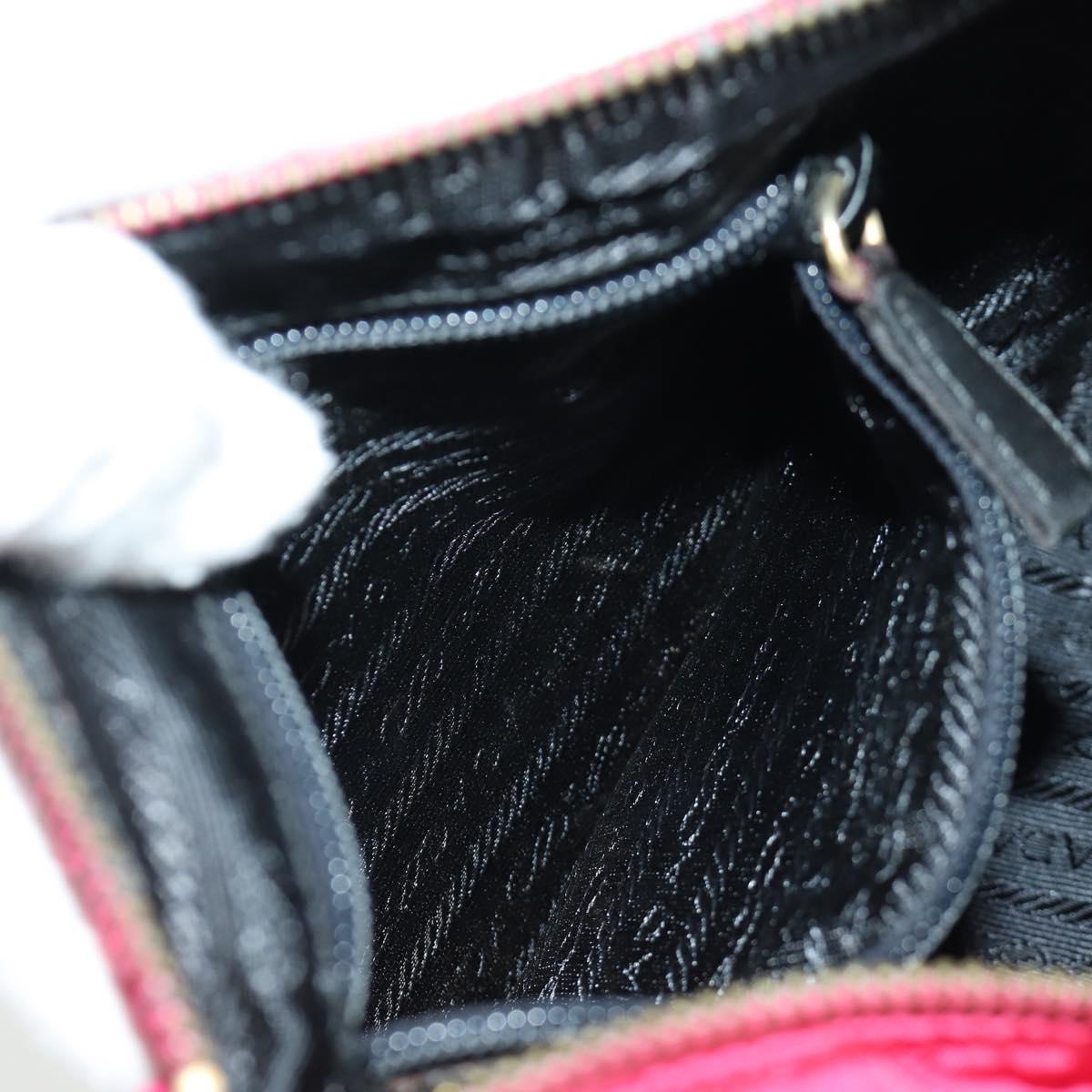 PRADA Chain Shoulder Bag Nylon Pink Gold Auth 166995A