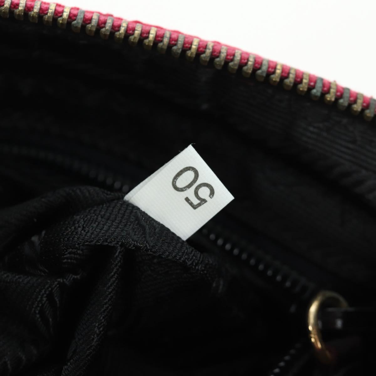 PRADA Chain Shoulder Bag Nylon Pink Gold Auth 166995A