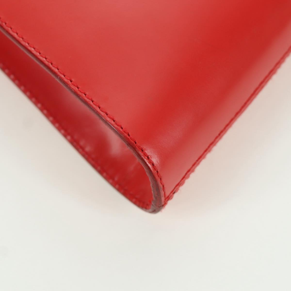 Salvatore Ferragamo Shoulder Bag Leather Red Silver Auth 166996A