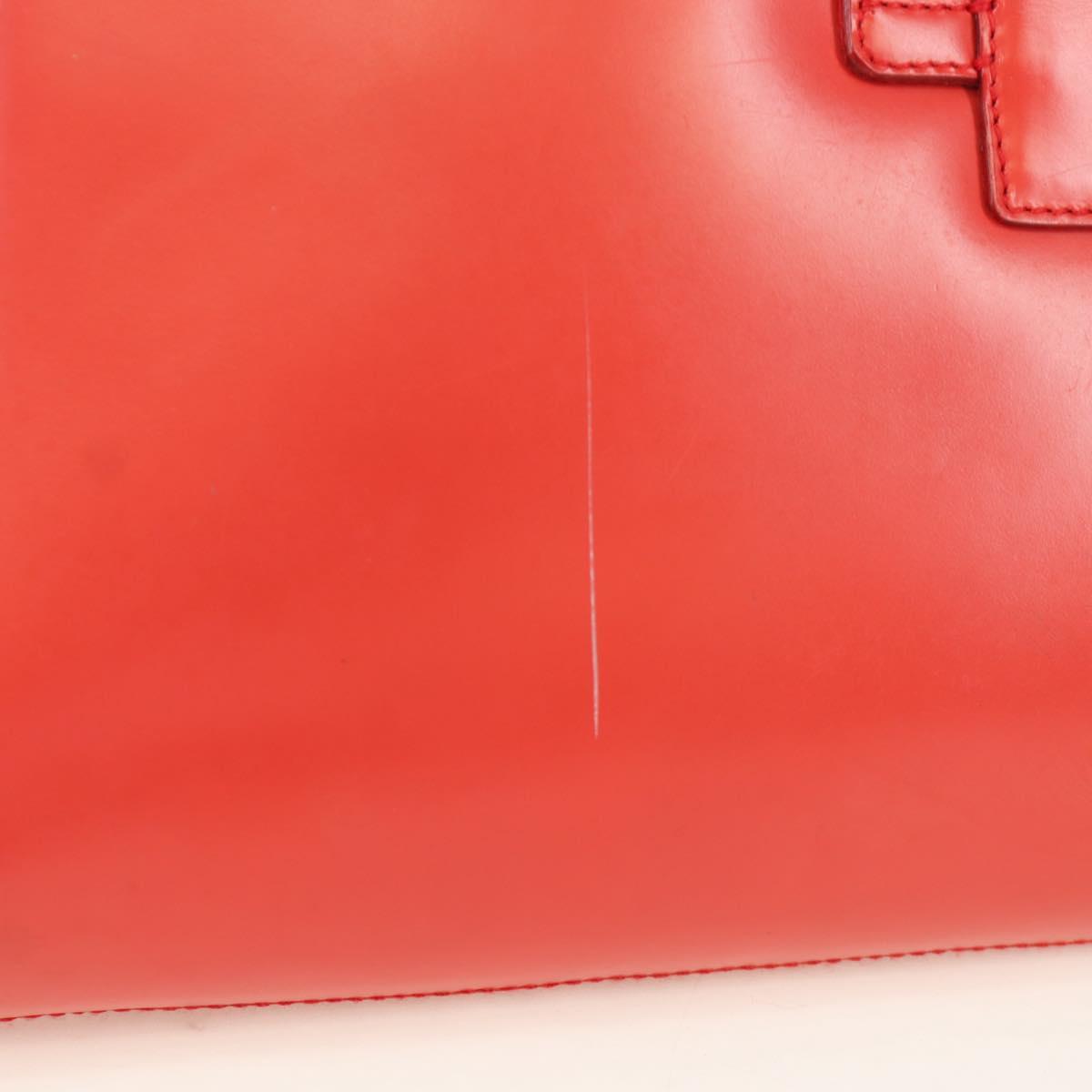 Salvatore Ferragamo Shoulder Bag Leather Red Silver Auth 166996A