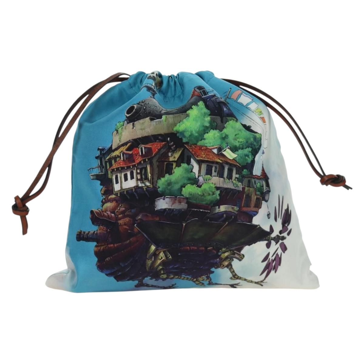 LOEWE テ Studio Ghibli Howl's Moving Castle Pouch Canvas Multicolor Auth 166999SM