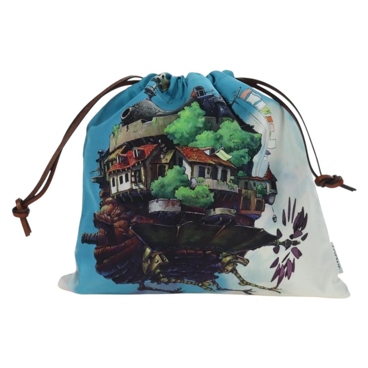 LOEWE テ Studio Ghibli Howl's Moving Castle Pouch Canvas Multicolor Auth 166999SM
