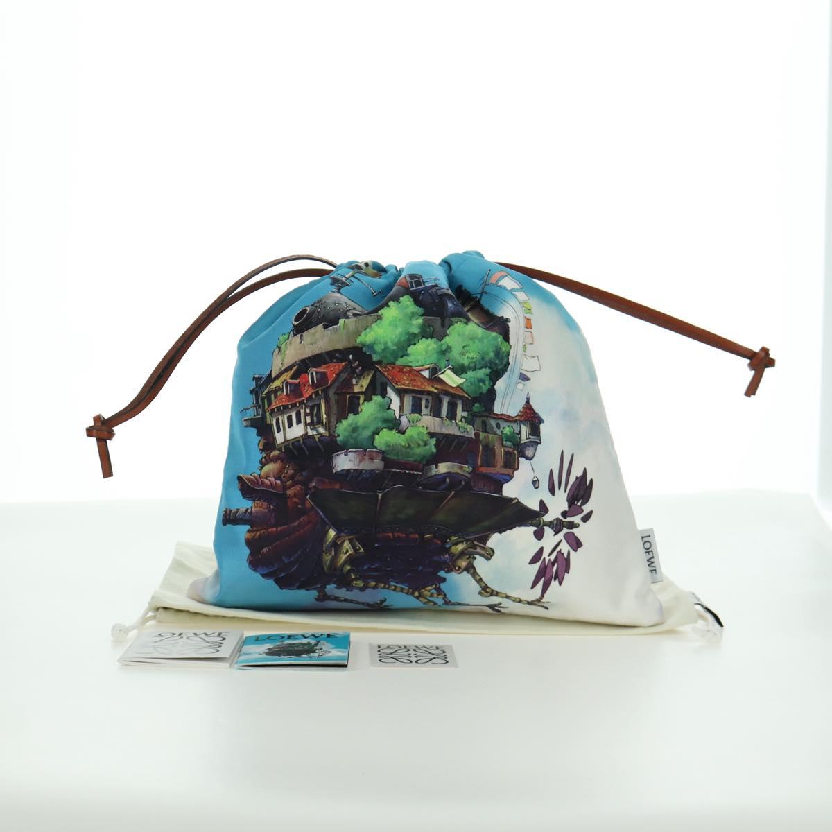 LOEWE テ Studio Ghibli Howl's Moving Castle Pouch Canvas Multicolor Auth 166999SM