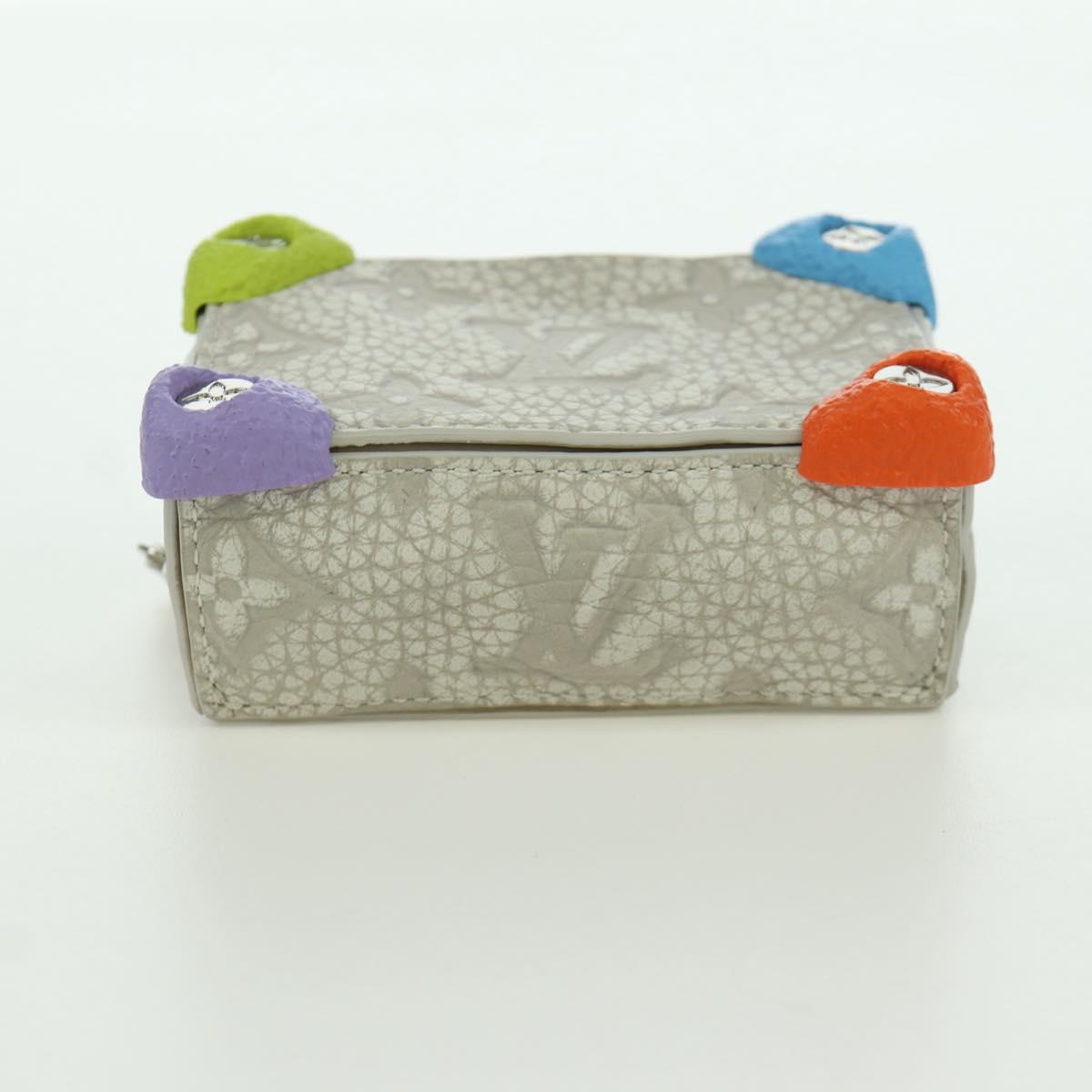 LOUIS VUITTON Monogram Taurillon Climbing Pouch Gray MP3383 LV Auth 167003SM