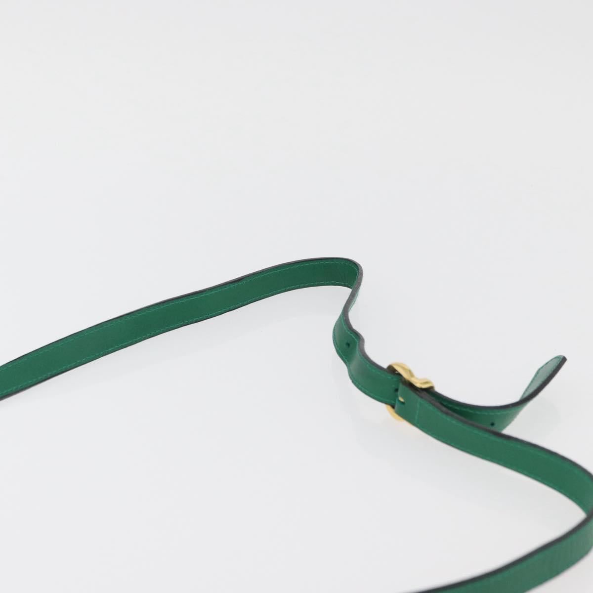 Salvatore Ferragamo Shoulder Bag Leather Green Gold Auth 167004A