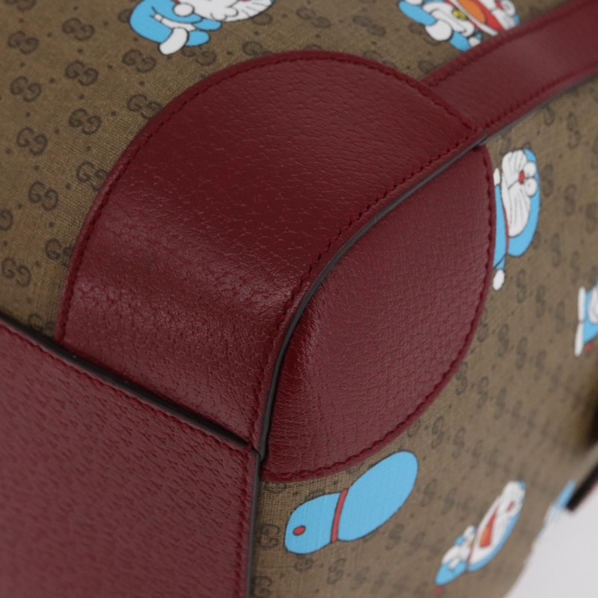 GUCCI Micro GG Supreme GUCCI × Doraemon Bag PVC 2way Beige 647815 Auth 167008SM