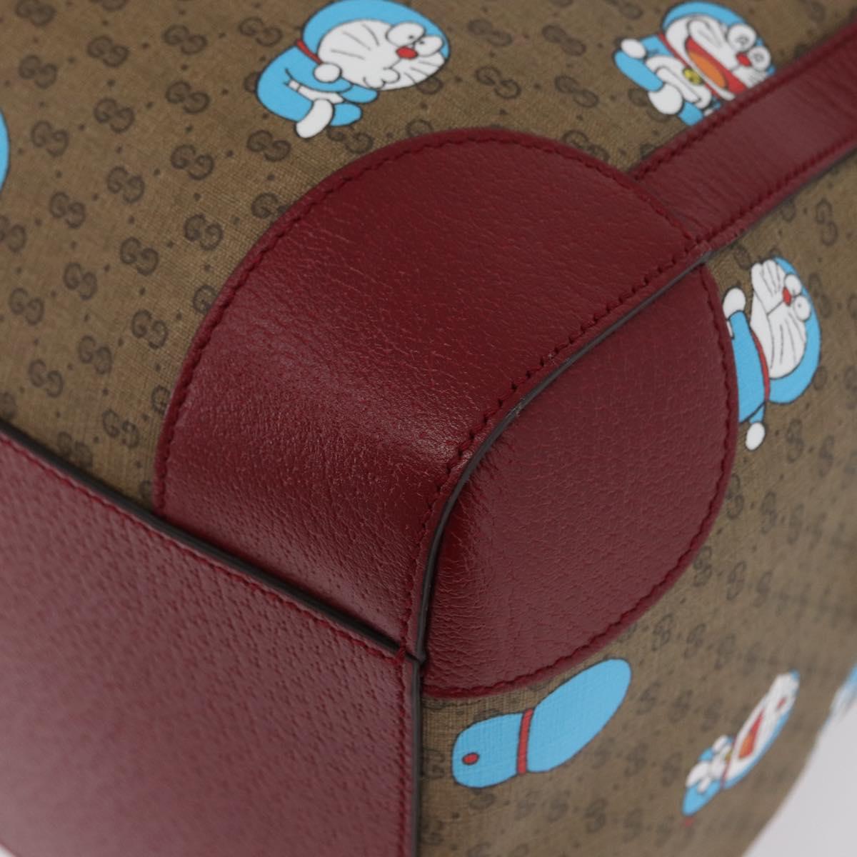 GUCCI Micro GG Supreme GUCCI × Doraemon Bag PVC 2way Beige 647815 Auth 167008SM