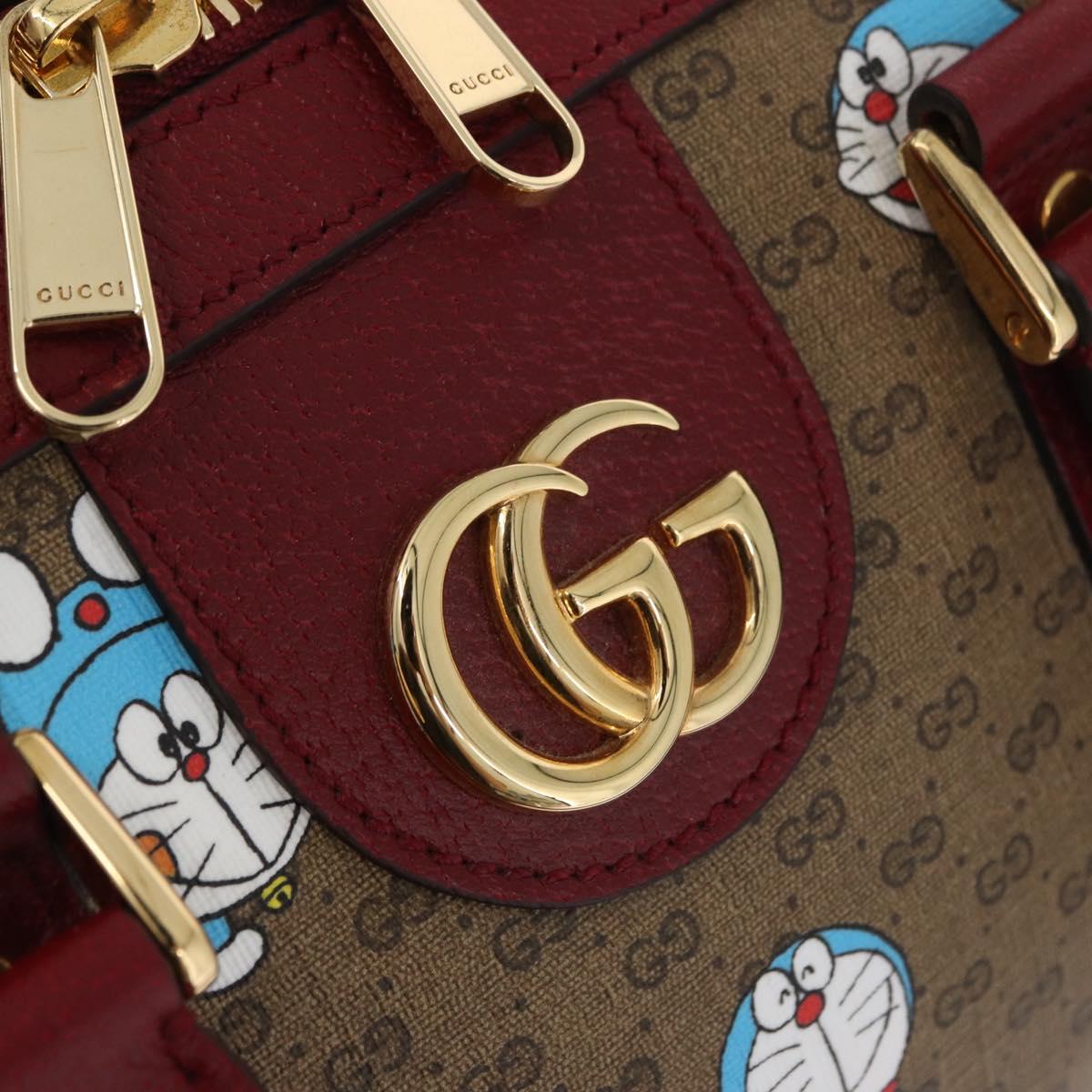 GUCCI Micro GG Supreme GUCCI × Doraemon Bag PVC 2way Beige 647815 Auth 167008SM
