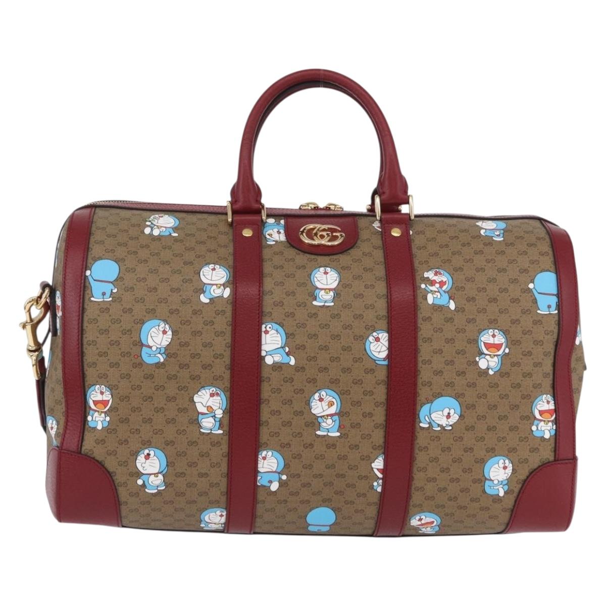 GUCCI Micro GG Supreme GUCCI × Doraemon Bag PVC 2way Beige 647815 Auth 167008SM