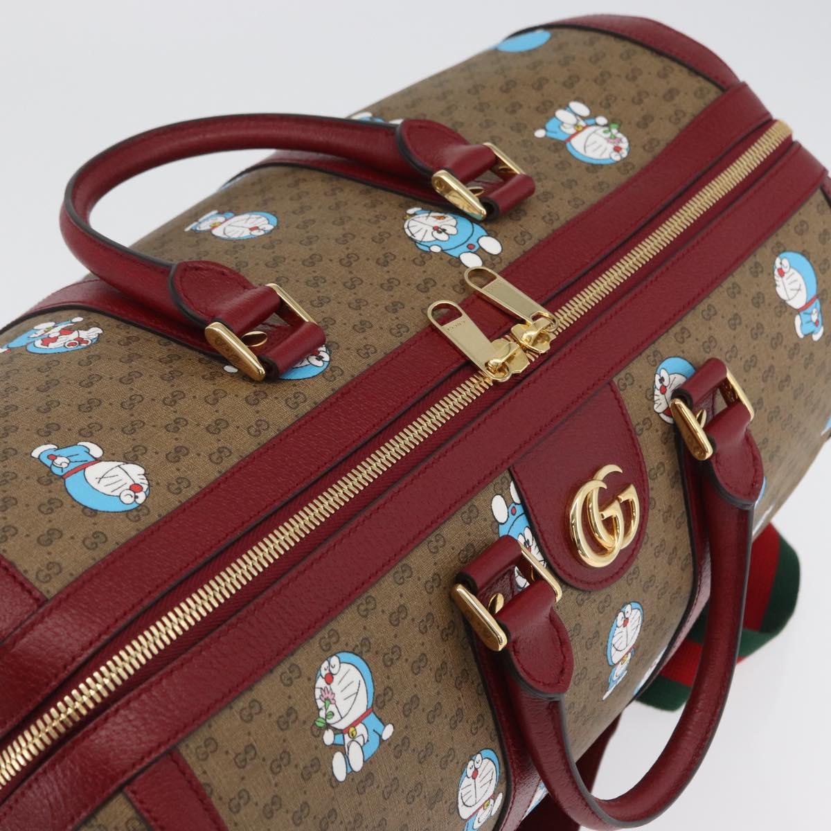 GUCCI Micro GG Supreme GUCCI × Doraemon Bag PVC 2way Beige 647815 Auth 167008SM