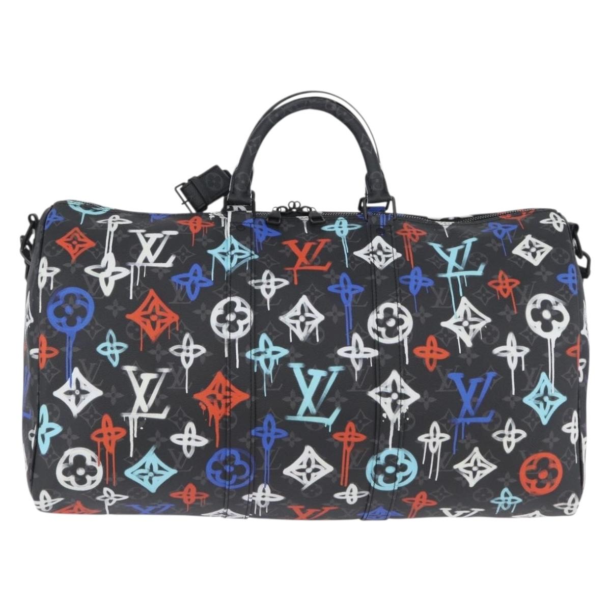 LOUIS VUITTON Monogram Eclipse Keepall Bandouliere 50 Bag M21384 Auth 167009SM