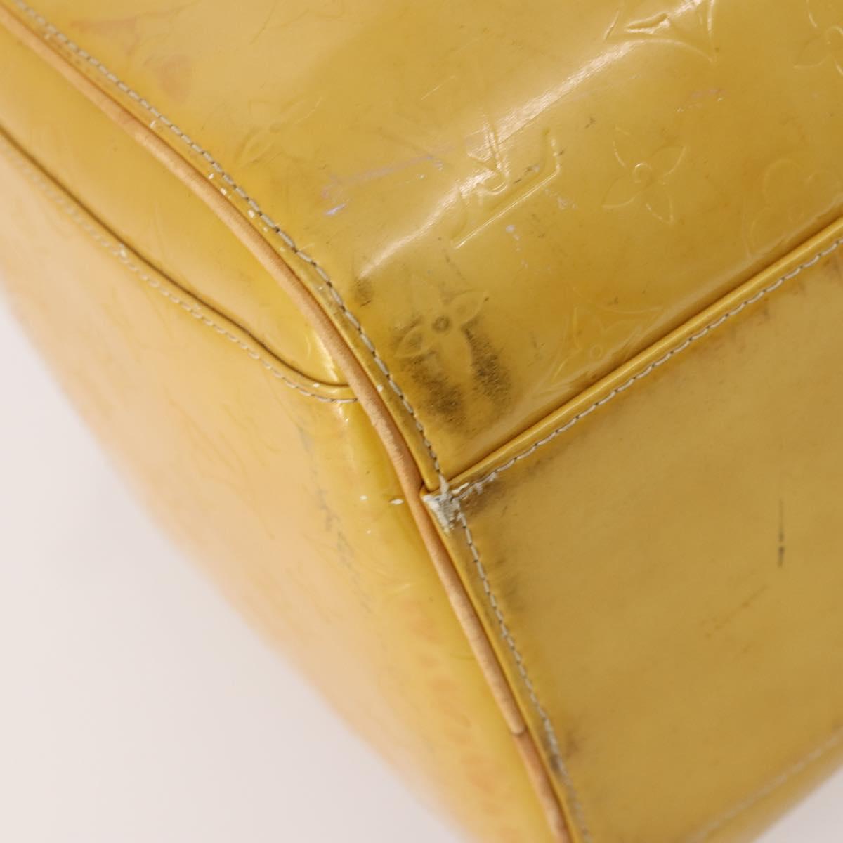 LOUIS VUITTON Monogram Vernis Mercer Boston Bag Beige M91000 LV Auth 167011A