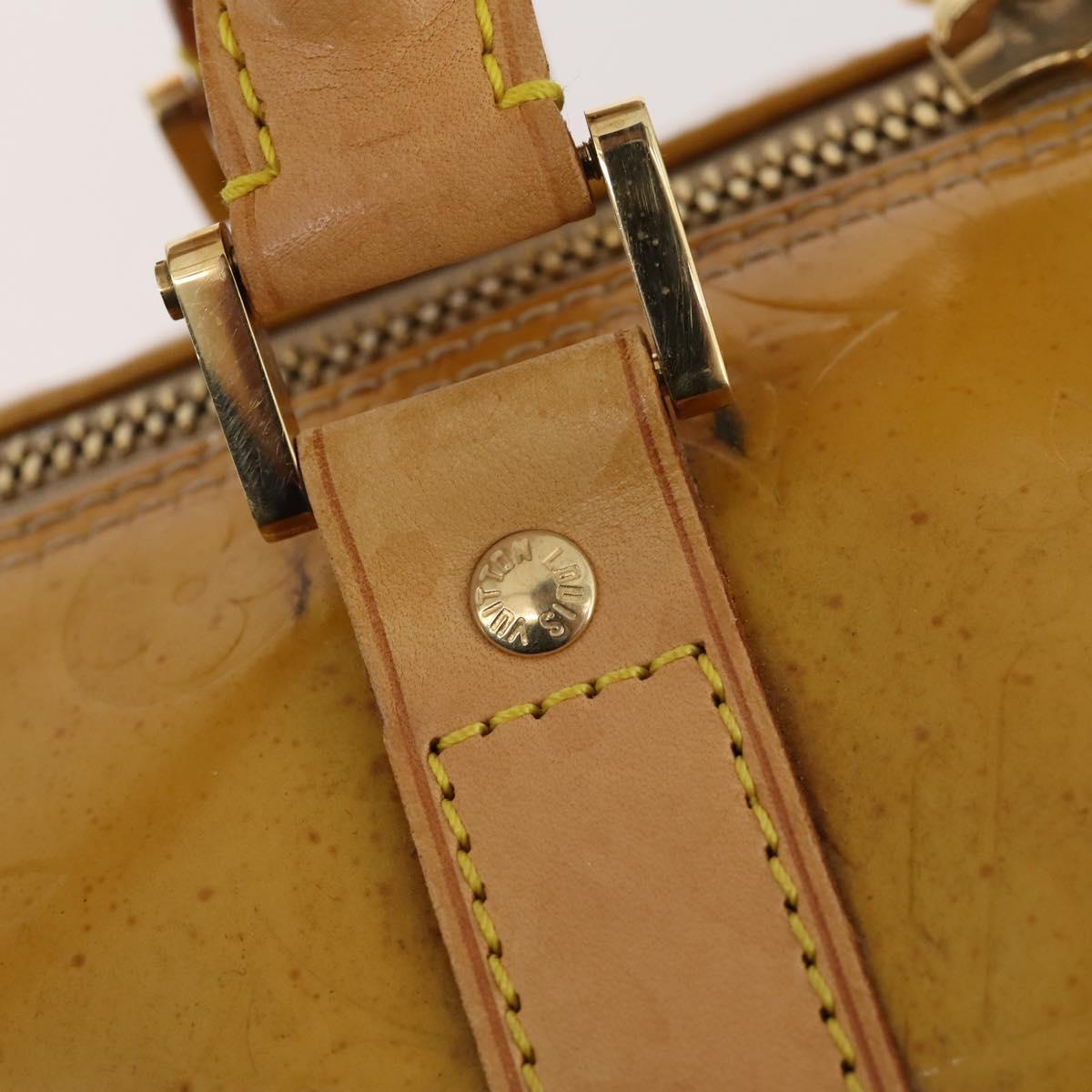LOUIS VUITTON Monogram Vernis Mercer Boston Bag Beige M91000 LV Auth 167011A