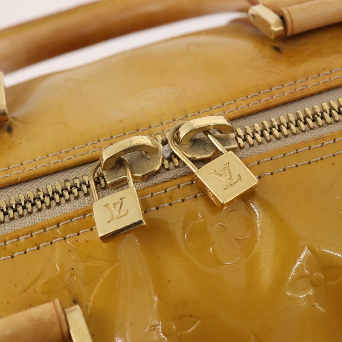 LOUIS VUITTON Monogram Vernis Mercer Boston Bag Beige M91000 LV Auth 167011A