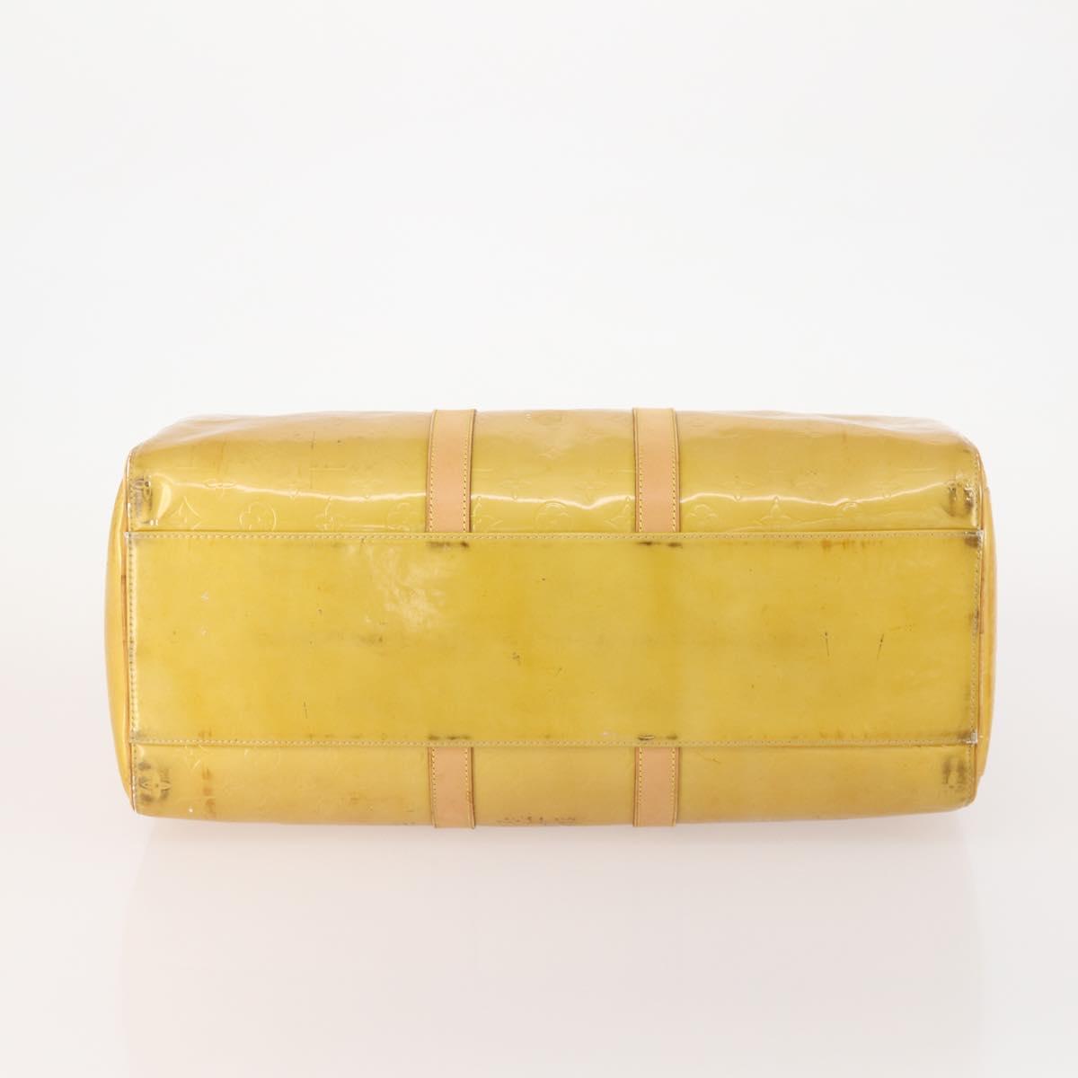 LOUIS VUITTON Monogram Vernis Mercer Boston Bag Beige M91000 LV Auth 167011A