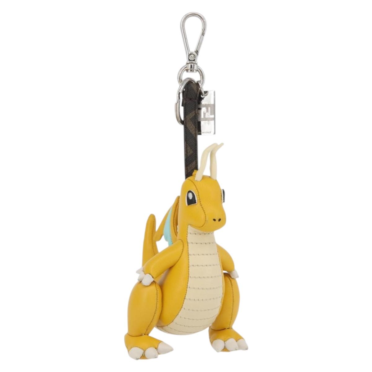 FENDI FENDI x FRGMT x POKÉMON Pokémon Charm Leather Yellow Auth 167029SM