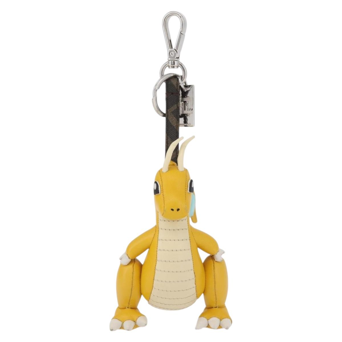 FENDI FENDI x FRGMT x POKÉMON Pokémon Charm Leather Yellow Auth 167029SM