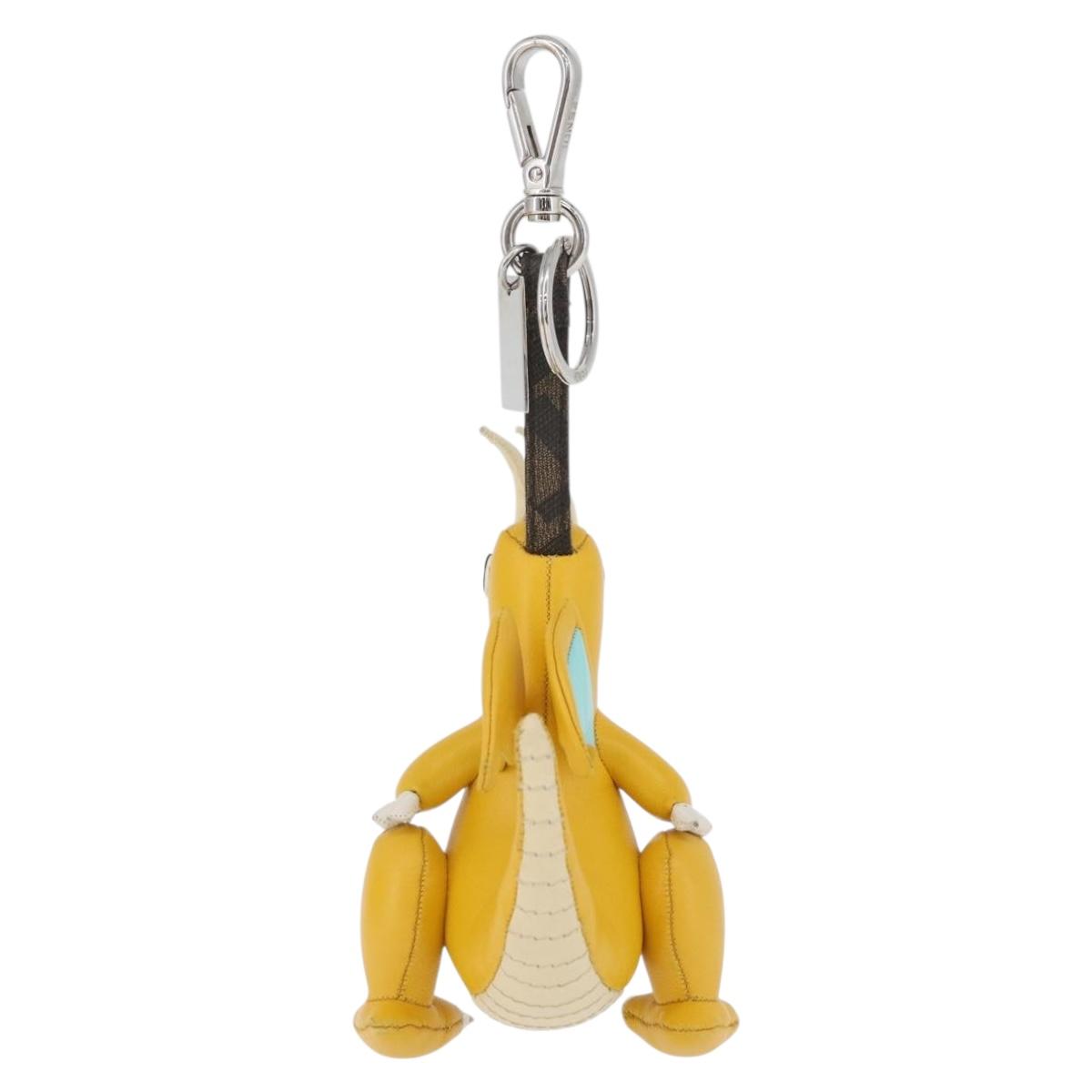 FENDI FENDI x FRGMT x POKÉMON Pokémon Charm Leather Yellow Auth 167029SM