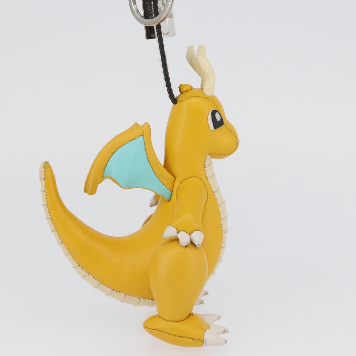 FENDI FENDI x FRGMT x POKÉMON Pokémon Charm Leather Yellow Auth 167029SM